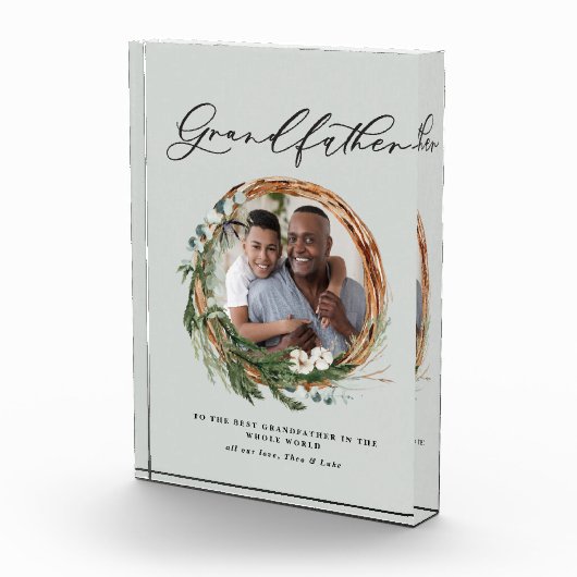 おじいさんモダンシックエレガントなリース写真 フォトブロック (右)