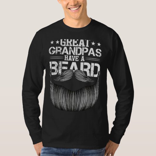 おじいさん素晴らしは髭の生えた男の口ひげを持っている Tシャツ (正面)