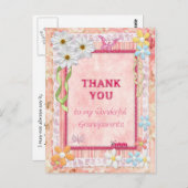 おじいさん、花のクラフトカード ポストカード (正面/裏面)