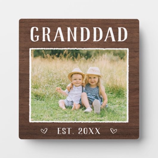 おじいさ素朴んパーソナライズされた父 フォトプラーク (正面)