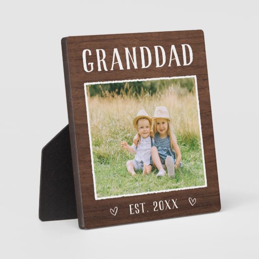 おじいさ素朴んパーソナライズされた父 フォトプラーク (正面)
