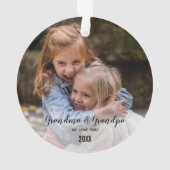 おじいちゃんおばあちゃんが好きかわいいクリスマス写真 オーナメント (裏面)