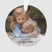 おじいちゃんおばあちゃんが好きかわいいクリスマス写真 オーナメント (正面)