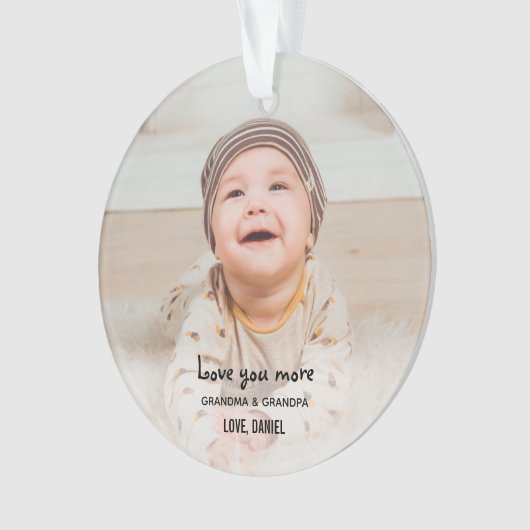 おじいちゃんおばあちゃんが好きクリスマス写真 オーナメント (正面)