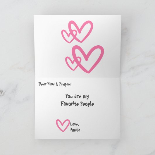 おじいちゃんおばあちゃんの日ベストエバーカスタマイズグリーティングカード シーズンカード (内部)