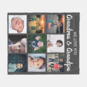 おじいちゃんおばあちゃんへの愛の写真コラージュ フリースブランケット (正面(横))