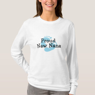 おじいちゃんおめでとう赤ちゃん男の子の足跡 Tシャツ