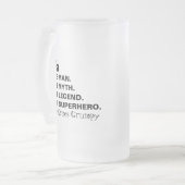 おじいちゃんおもしろい不機嫌な男の神話の伝説 フロストグラスビールジョッキ (正面左)