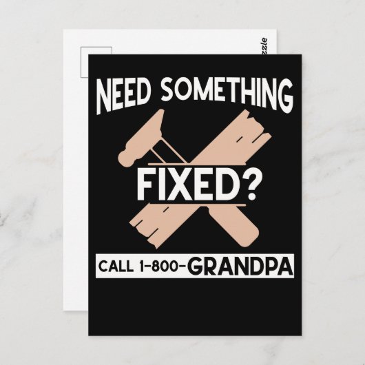 おじいちゃんおもしろい職人ユーモアの手先 ポストカード (正面/裏面)