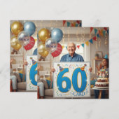 おじいちゃんお誕生日おめでとう60歳の巨大なバースデーカード (正面/裏面)