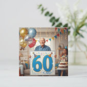 おじいちゃんお誕生日おめでとう60歳の巨大なバースデーカード (スタンド正面)