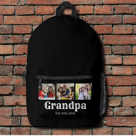 おじいちゃんができた シンプル スクリプト 黒 3枚の写真 プリントバックパック