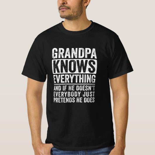 おじいちゃんが何でも知ってる Tシャツ (正面)