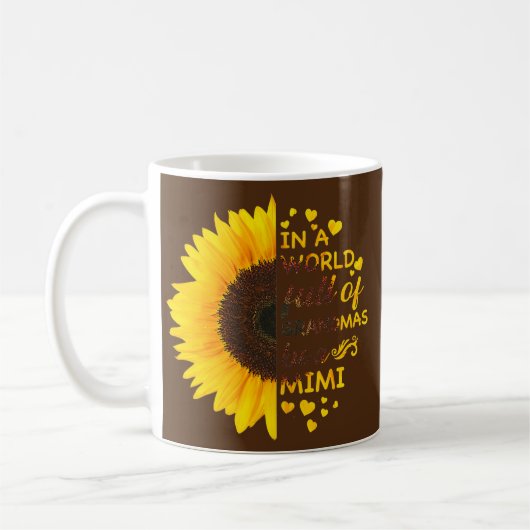 おじいちゃんが多い世界では、ミミヒマワリ コーヒーマグカップ (左)
