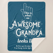 おじいちゃんが青素晴らしく見える シェルパブランケット (正面)