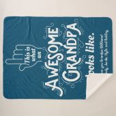 おじいちゃんが青素晴らしく見える シェルパブランケット (正面(横))