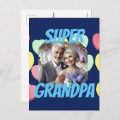 おじいちゃんすごい |カスタムメッセージ、写真、名前 シーズンポストカード (正面/裏面)