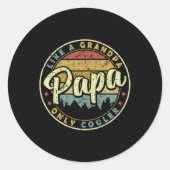 おじいちゃんだけのクールおもしろい父の日のようなパパ ラウンドシール (正面)