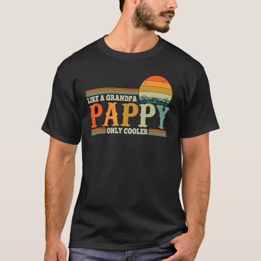 おじいちゃんだけのクールレトロヴィンテージPapのようなPappy Tシャツ (正面)