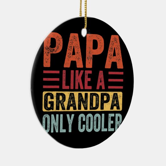 おじいちゃんだけの父クールの日のようなパパ セラミックオーナメント (右)