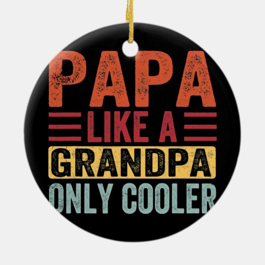 おじいちゃんだけの父クールの日のようなパパ セラミックオーナメント (裏面)