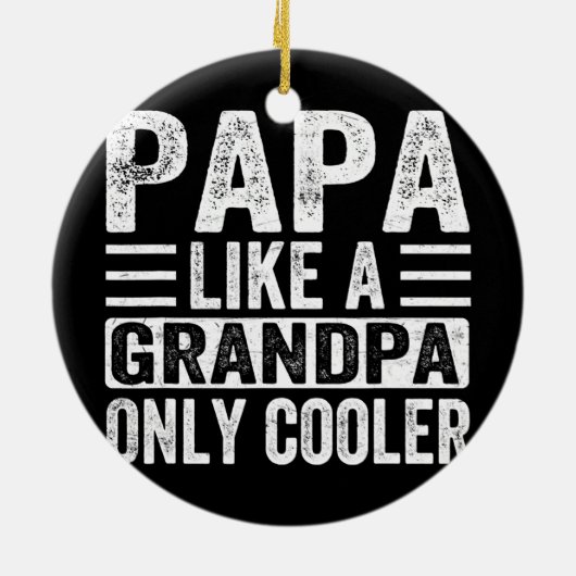 おじいちゃんだけの父クールの日のようなパパ セラミックオーナメント (裏面)