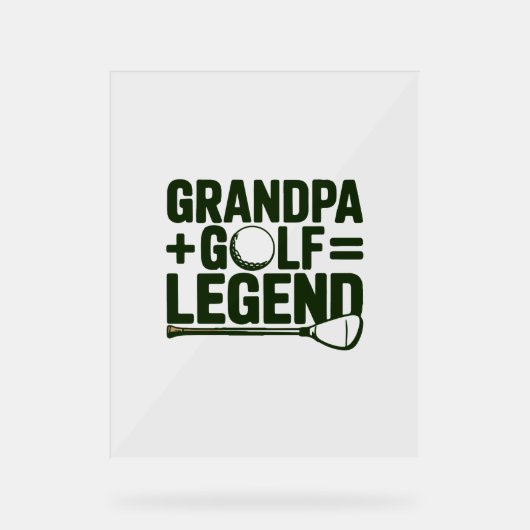 おじいちゃんってゴルフ見てよ アクリルサイン (正面)