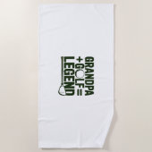 おじいちゃんってゴルフ見てよ ビーチタオル (正面)