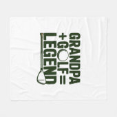 おじいちゃんってゴルフ見てよ フリースブランケット (正面(横))