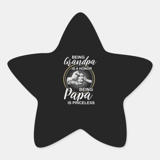 おじいちゃんというのは名誉でPaPaは高価だ 星シール (正面)