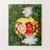 おじいちゃんとおばあちゃんからのクリスマスの挨拶 ジグソーパズル (縦)