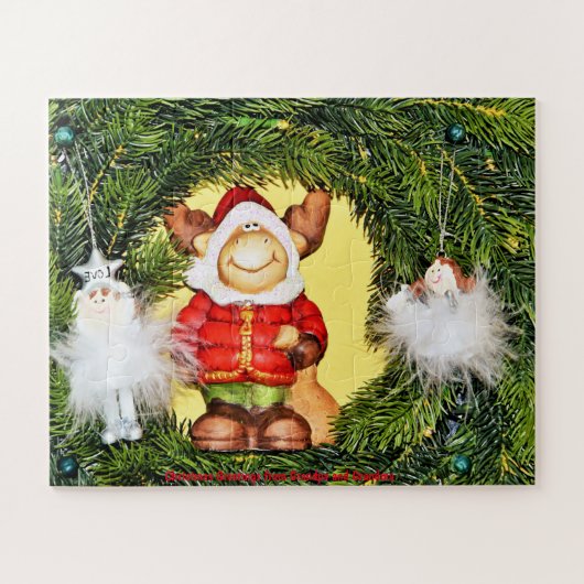 おじいちゃんとおばあちゃんからのクリスマスの挨拶 ジグソーパズル (横)