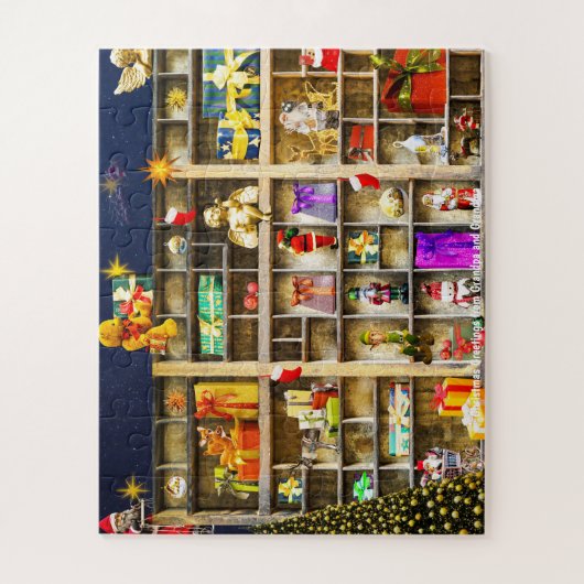 おじいちゃんとおばあちゃんからのクリスマスの挨拶 ジグソーパズル (縦)