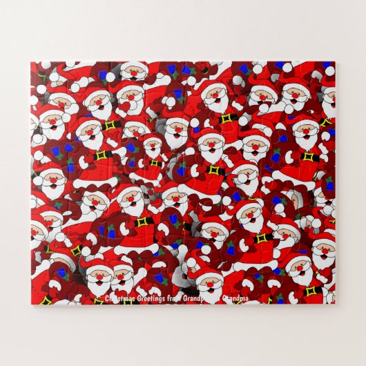 おじいちゃんとおばあちゃんからのクリスマスの挨拶 ジグソーパズル (横)