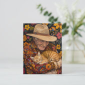 おじいちゃんとその猫 ポストカード (スタンド正面)