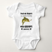 おじいちゃんとの行く魚釣り ベビーボディスーツ (正面)