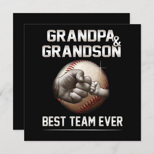 おじいちゃんと孫 最強チーム! 招待状 (正面/裏面)