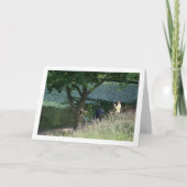 おじいちゃんと釣り ポートレート カード (正面)