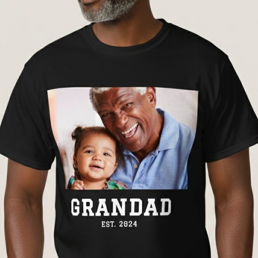 おじいちゃんになった記念のフォト Tシャツ