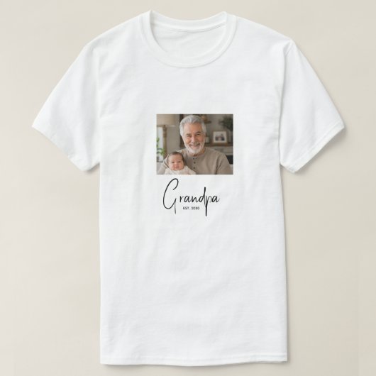おじいちゃんになりましたギフト 写真 Tシャツ (デザイン正面)