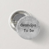 おじいちゃんになるグリッター銀《写真》ぼけ味ベビーシャワー 缶バッジ (正面&裏面)