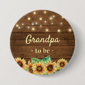 おじいちゃんに新しい祖父素朴赤ちゃんシャワー 缶バッジ (正面)