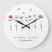 おじいちゃんのおばあちゃんの庭は水の色を名前 ラージ壁時計 (正面)