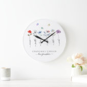 おじいちゃんのおばあちゃんの庭は水の色を名前 ラージ壁時計 (ホーム)