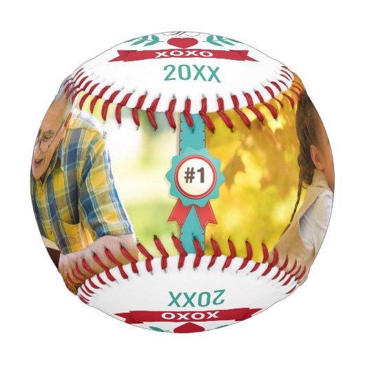 おじいちゃんのお父さんの日に写真を贈る野球 野球ボール (正面)