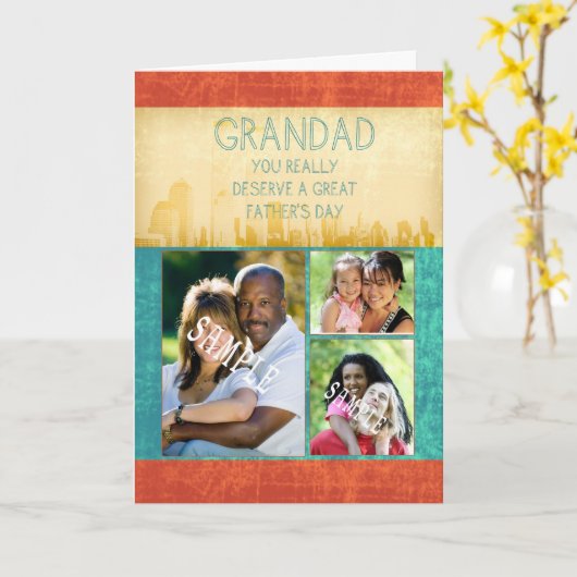 おじいちゃんのお父さんの日のカード カード (黄色い花)