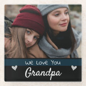 おじいちゃんのお父さんの日の1日の写真 ガラスコースター (正面)