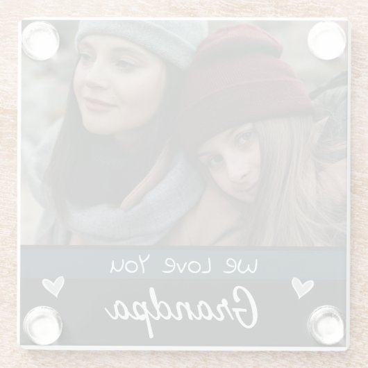 おじいちゃんのお父さんの日の1日の写真 ガラスコースター (裏面)