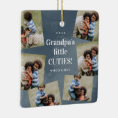 おじいちゃんのかわいこちゃんフォトコラージクリスマスホリデー セラミックオーナメント (右)