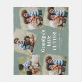 おじいちゃんのかわいこちゃんフォトコラージュ父の日 フリースブランケット (正面)